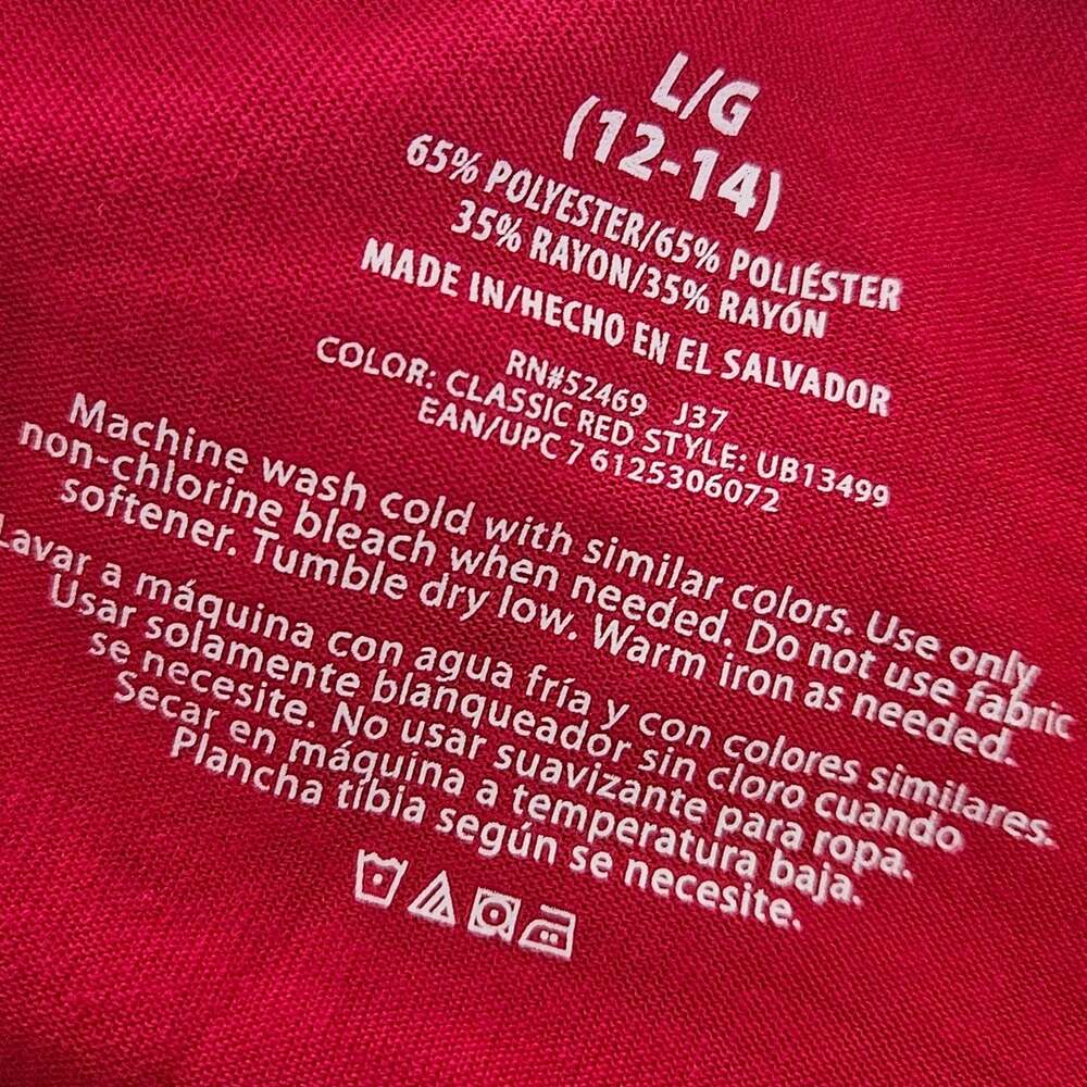 Red Rushed Side Tee Size Large - Picture 3 of 3
